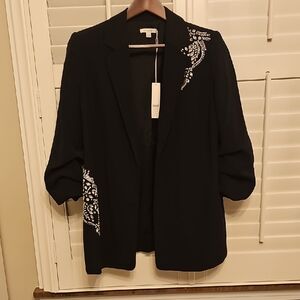 Elegant Black Embellished Women's Jacket